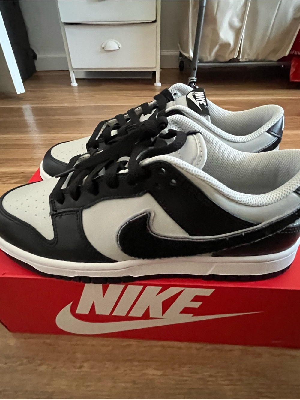 Nike Men’s Black and White Low-Top Skate Sneakers